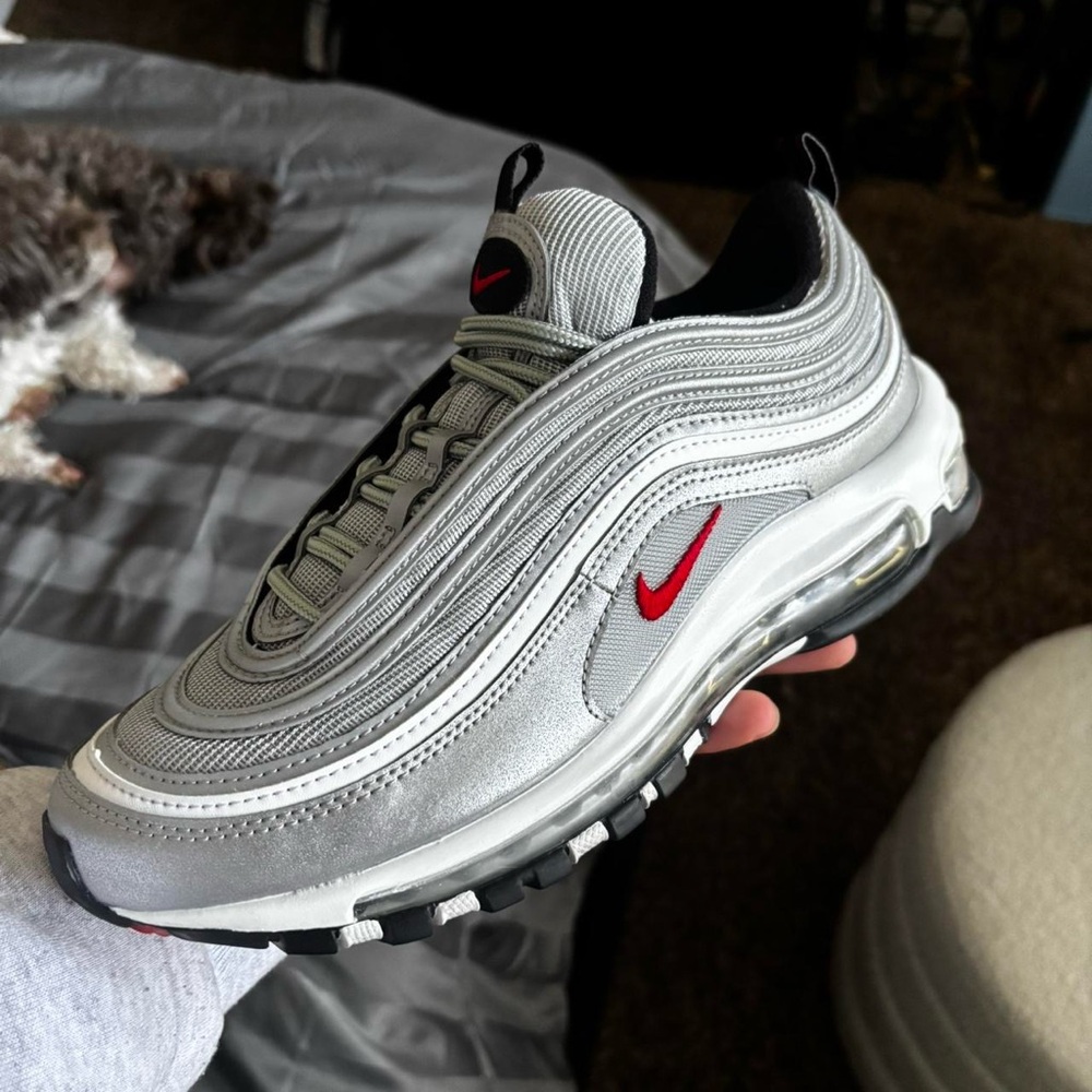Nike Air Max 97 Silver and Red Men's Shoes
